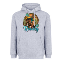 Heather Grey western rowdy Heavyweight Hoodie - NancyCooperArtShop