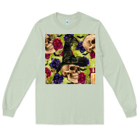 Matcha halloween witch skull seamless pattern Long Sleeve Tee - BundleAndBundleShop