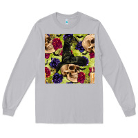 Moon Dust halloween witch skull seamless pattern Long Sleeve Tee - BundleAndBundleShop
