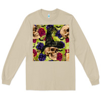 Mushroom halloween witch skull seamless pattern Long Sleeve Tee - BundleAndBundleShop