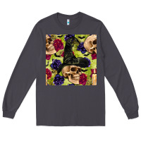 Smoke halloween witch skull seamless pattern Long Sleeve Tee - BundleAndBundleShop