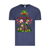 Vintage Denim im the wine lover elf Vintage Tee - FaDigitalArtStudio