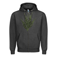 Charcoal Heather Botanical Sagebrush Illustrations Zipper Hoodie - LillyAllenDesigns