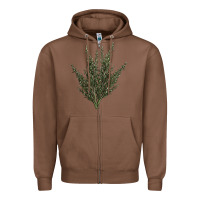 Chestnut Botanical Sagebrush Illustrations Zipper Hoodie - LillyAllenDesigns