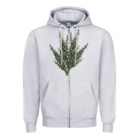 Heather Grey Botanical Sagebrush Illustrations Zipper Hoodie - LillyAllenDesigns