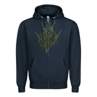 Navy Botanical Sagebrush Illustrations Zipper Hoodie - LillyAllenDesigns