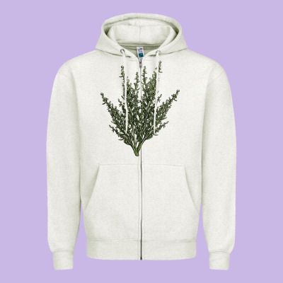 Botanical Sagebrush Illustrations Zipper Hoodie Designed By Lillyallendesigns