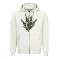 Oatmeal Heather Botanical Sagebrush Illustrations Zipper Hoodie - LillyAllenDesigns