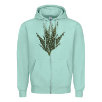 Seafoam Botanical Sagebrush Illustrations Zipper Hoodie - LillyAllenDesigns