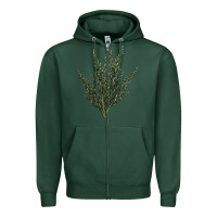 Sports Green Botanical Sagebrush Illustrations Zipper Hoodie - LillyAllenDesigns