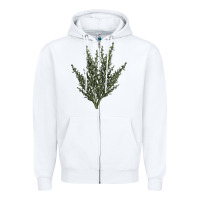 White Botanical Sagebrush Illustrations Zipper Hoodie - LillyAllenDesigns