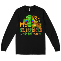 Black my first st patricks day with coins and shamrocks Long Sleeve Tee - AdoDesignShop