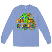 Colony Blue my first st patricks day with coins and shamrocks Long Sleeve Tee - AdoDesignShop