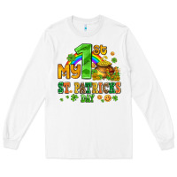 White my first st patricks day with coins and shamrocks Long Sleeve Tee - AdoDesignShop