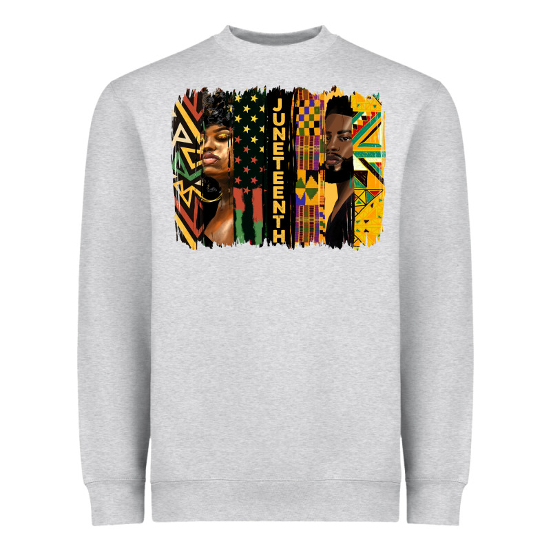 Juneteenth Brush Stroke Heavyweight Sweatshirt by HRA Design Shop | Teevron