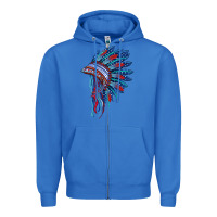 True Royal indian headdress with american flag Zipper Hoodie - BarkalooDesign