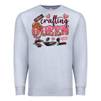 Heather Grey crafting queen Premium Sweatshirt - NancyCooperArtShop