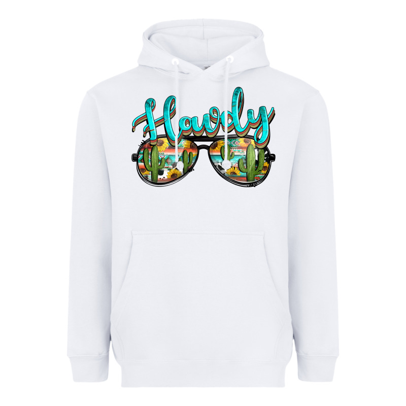 Western Howdy Police Sunglasses Heavyweight Hoodie by NancyCooperArtShop | Teevron
