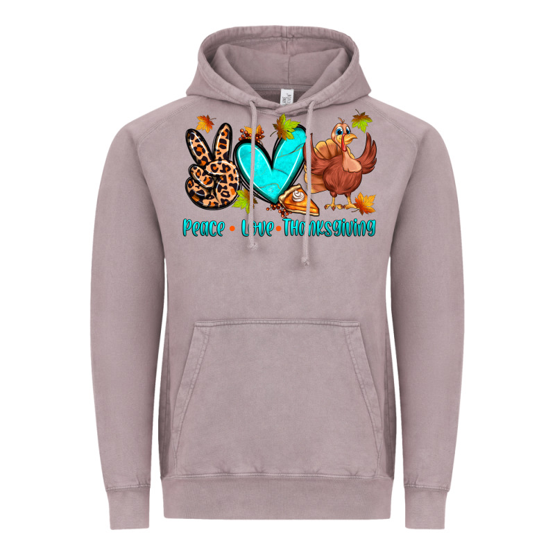 Peace Love Thanksgiving Vintage Hoodie by Zillion Design Studio | Teevron