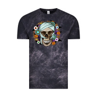 Cloud Black Halloween Skeleton Vintage Tee - CowhideDigitalArt