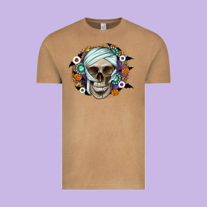 Halloween Skeleton Vintage Tee Designed By Cowhidedigitalart