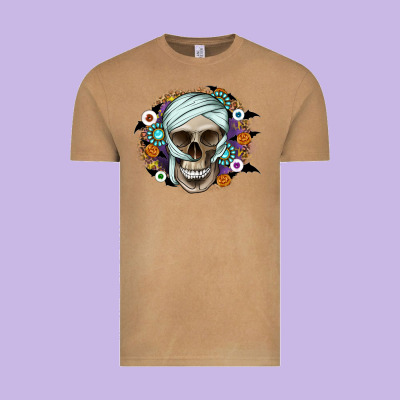 Halloween Skeleton Vintage Tee Designed By Cowhidedigitalart