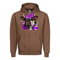 Chestnut halloween roses cow Zipper Hoodie - Jasminsmagicworld