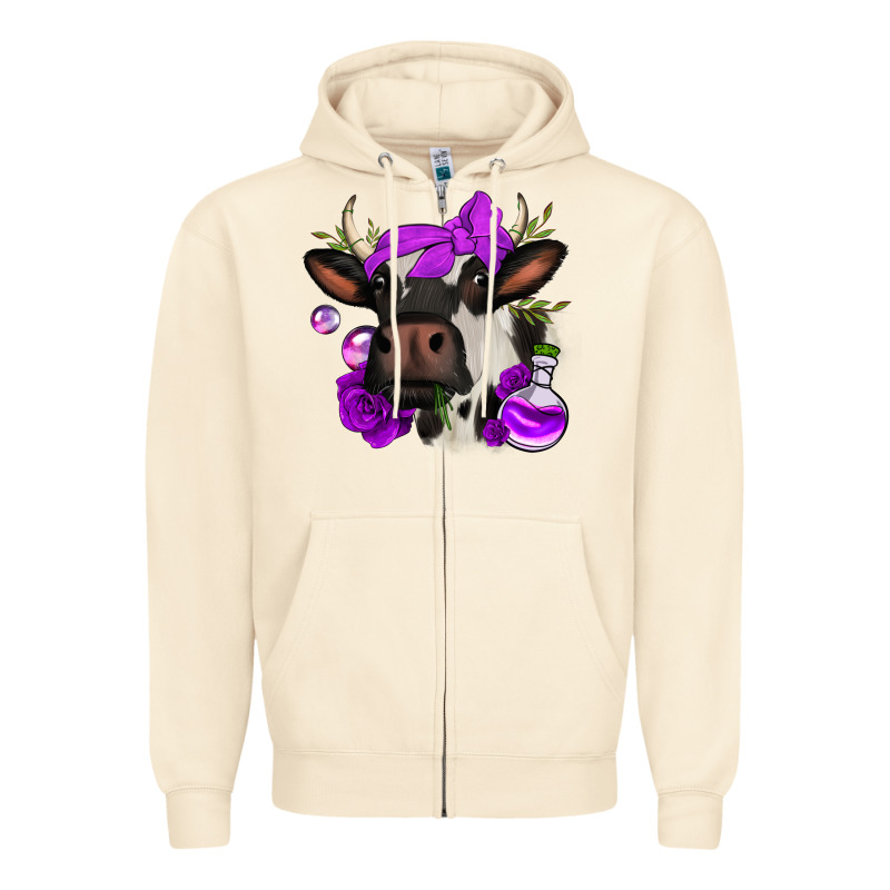 Halloween Roses Cow Zipper Hoodie by Jasminsmagicworld | Teevron