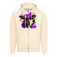 Sandshell halloween roses cow Zipper Hoodie - Jasminsmagicworld