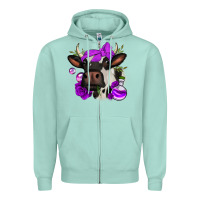 Seafoam halloween roses cow Zipper Hoodie - Jasminsmagicworld