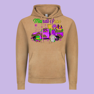 Mardi Gras Truck Gnome Vintage Hoodie Designed By Jahusdesignshop