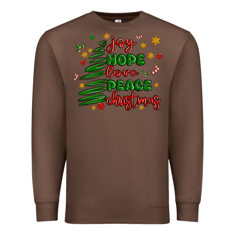 Joy Hope Love Peace Christmas Premium Sweatshirt by MaliasSmallBusiness | Teevron