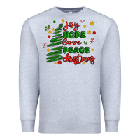 Heather Grey joy hope love peace christmas Premium Sweatshirt - MaliasSmallBusiness