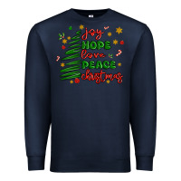 Navy joy hope love peace christmas Premium Sweatshirt - MaliasSmallBusiness