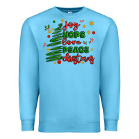 Ocean Blue joy hope love peace christmas Premium Sweatshirt - MaliasSmallBusiness