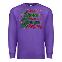 Purple joy hope love peace christmas Premium Sweatshirt - MaliasSmallBusiness