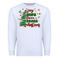 White joy hope love peace christmas Premium Sweatshirt - MaliasSmallBusiness