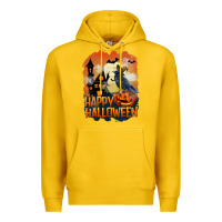 Lemon Happy Halloween With Crow Premium Hoodie - LillyAllenDesigns