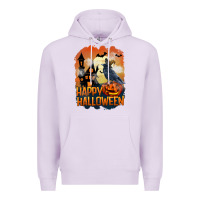 Lilac Happy Halloween With Crow Premium Hoodie - LillyAllenDesigns