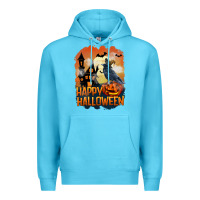 Ocean Blue Happy Halloween With Crow Premium Hoodie - LillyAllenDesigns