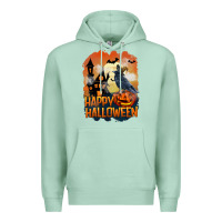 Seafoam Happy Halloween With Crow Premium Hoodie - LillyAllenDesigns