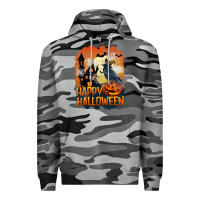 Slate Camo Happy Halloween With Crow Premium Hoodie - LillyAllenDesigns