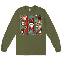 Army Green baseball mom Long Sleeve Tee - Jasminsmagicworld