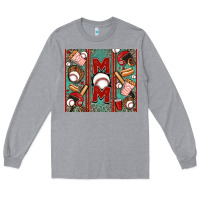 Heather Grey baseball mom Long Sleeve Tee - Jasminsmagicworld