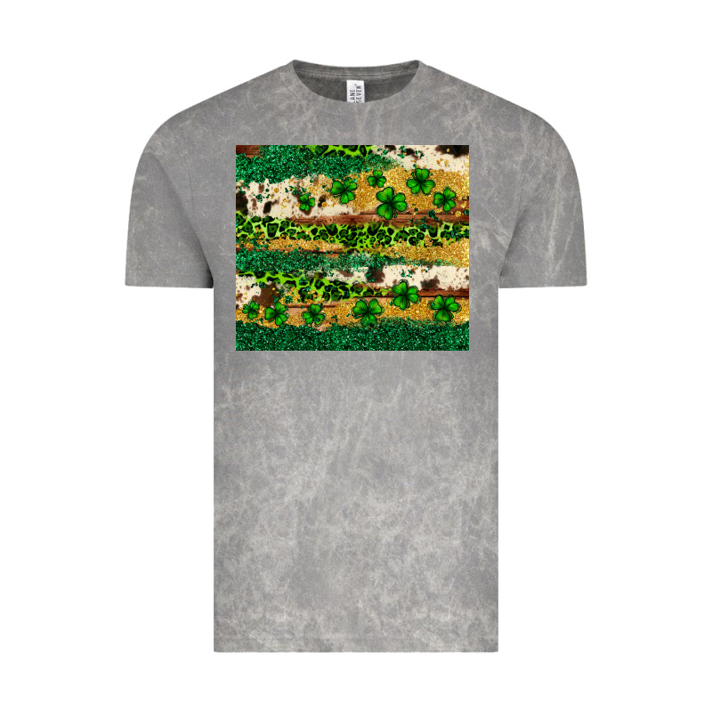 St. Patrick's Day Leopard Cowhide Shamrock Tumbler Vintage Tee by Neo Western | Teevron