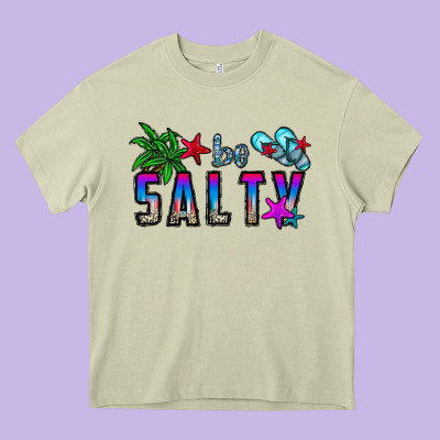 Be Salty Heavy Core Tee Designed By Cowhidedigitalart