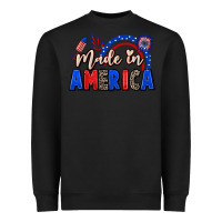 Black Made in America 4th of july Heavyweight Sweatshirt - CowGirlArtShop