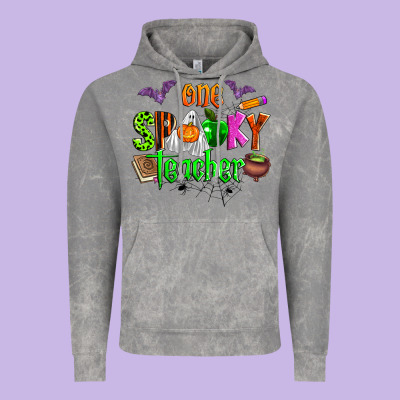 One Spooky Teacher Vintage Hoodie Designed By Zillion Design Studio
