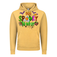 Vintage Mustard one spooky teacher Vintage Hoodie - Zillion Design Studio