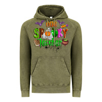 Vintage Olive one spooky teacher Vintage Hoodie - Zillion Design Studio